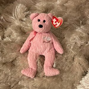 TY VINTAGE NWT TY BEANIE BABY PINK BORN JANUARY 19,2002